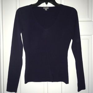 Ann Taylor purple silk blend long sleeve shirt